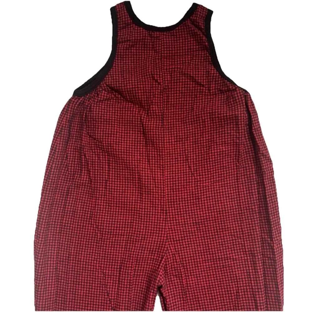 Vintage Carters Toddler Red Black Buffalo Plaid Engine Co Jumpsuit Size 4T‎